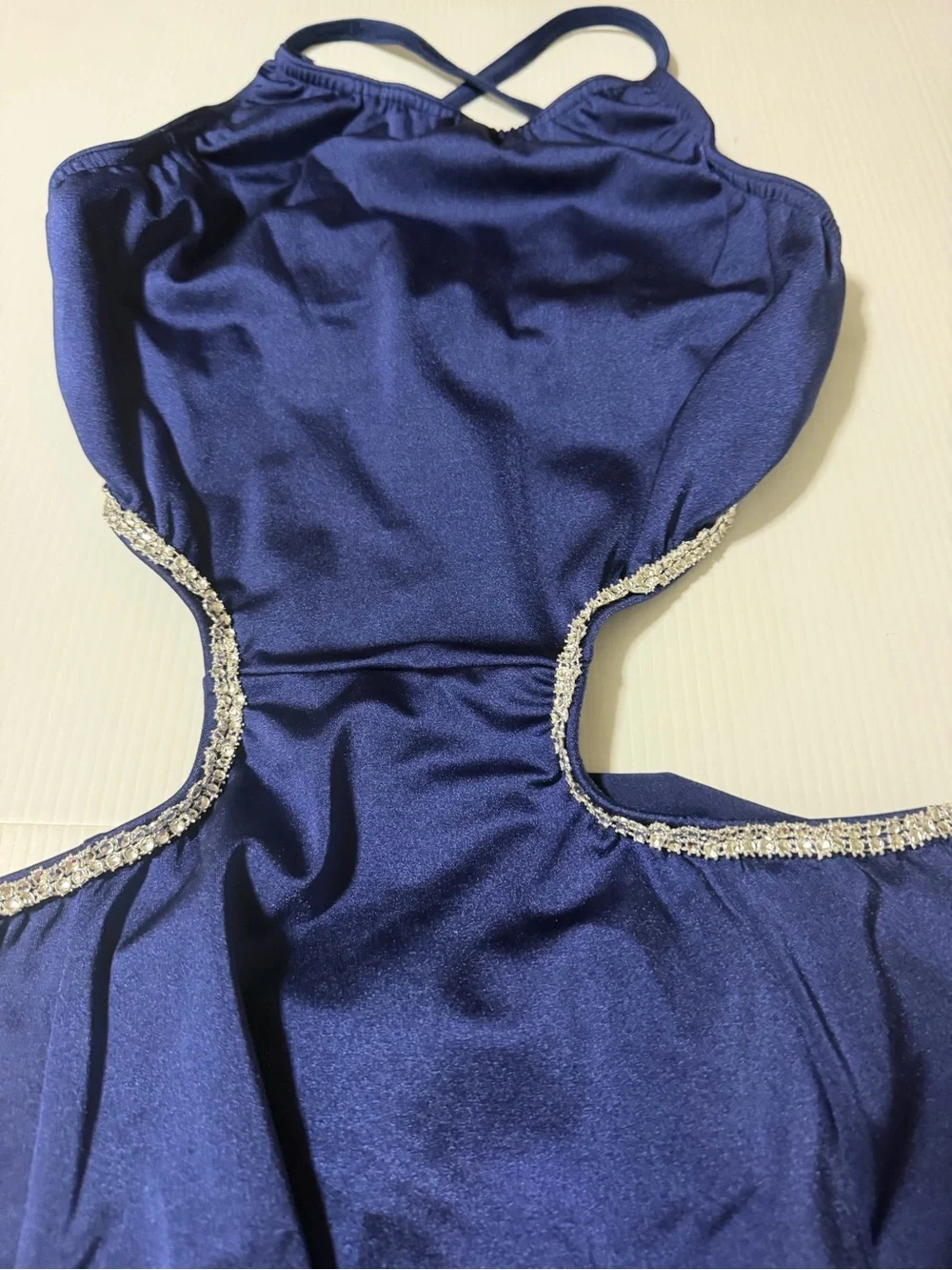 Kelle dance costume blue maxi contemporary lyrical dress MA-Medium adult
